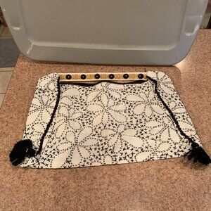 Lovestitch Black and Vanilla CrossStitch detail bag New